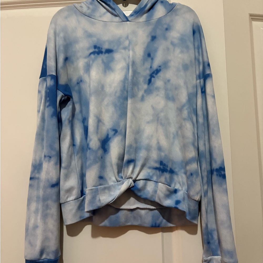 True Craft Light Blue Casual Hoodie